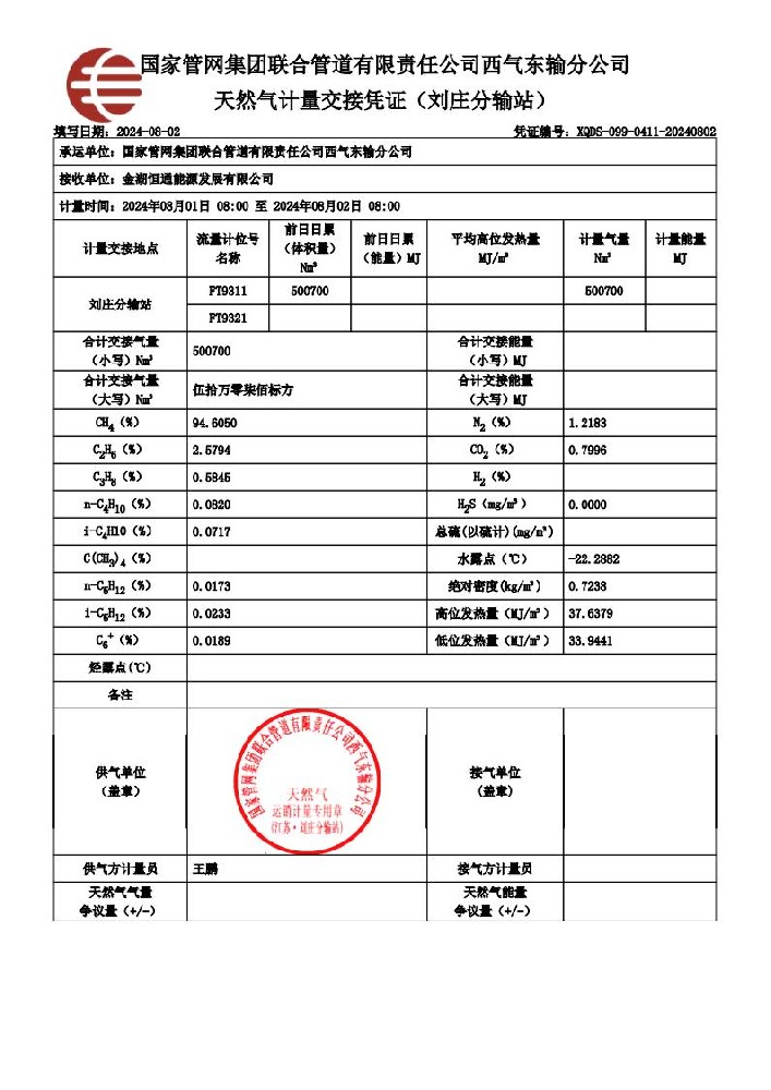 天然气计量交接凭证-刘庄分输站-金湖恒通-2024年08月02日_00.jpg